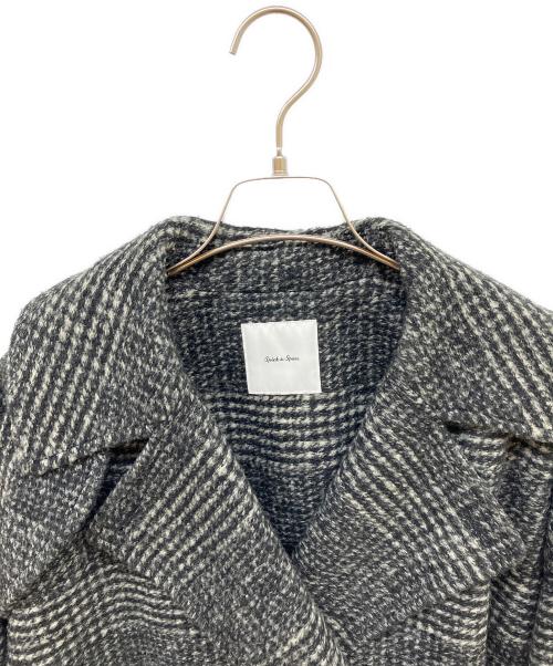 Spick and Span（スピック＆スパン）Spick and Span (スピック＆スパン) Wスライバーチェックハーフコート グレー サイズ:38の古着・服飾アイテム