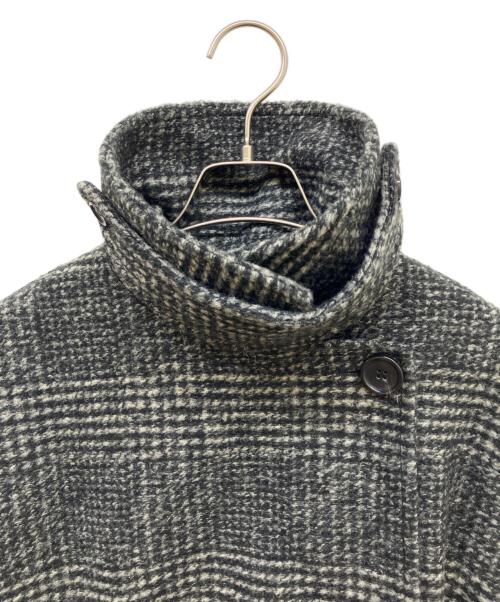 Spick and Span（スピック＆スパン）Spick and Span (スピック＆スパン) Wスライバーチェックハーフコート グレー サイズ:38の古着・服飾アイテム