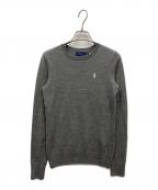 POLO RALPH LAURENポロ・ラルフローレン）の古着「クルーネックニット」｜グレー