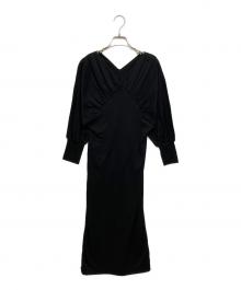 HER LIP TO（ハーリップトゥ）の古着「Cache- Coeur Jersey Midi Dress」｜ブラック