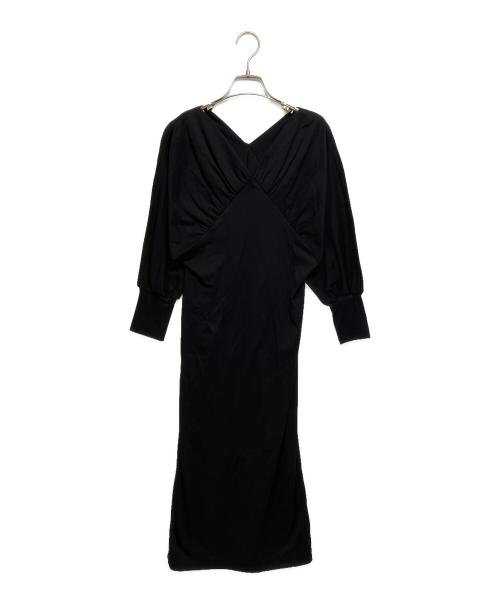 HER LIP TO（ハーリップトゥ）Her lip to (ハーリップトゥ) Cache- Coeur Jersey Midi Dress ブラック サイズ:S 未使用品の古着・服飾アイテム