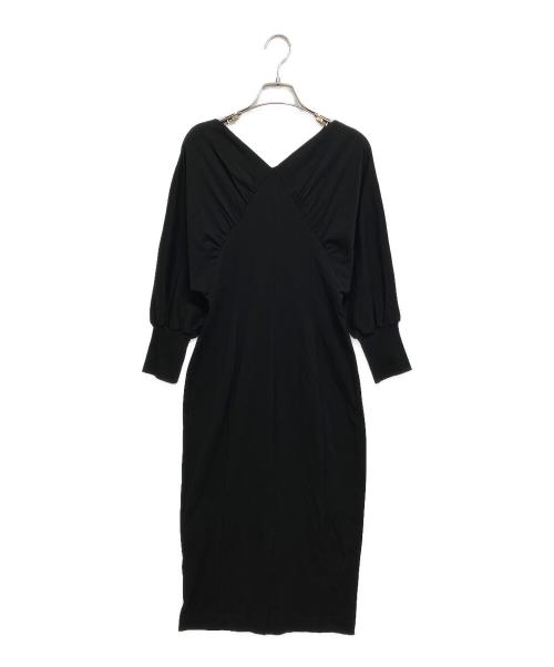 HER LIP TO（ハーリップトゥ）Her lip to (ハーリップトゥ) Cache- Coeur Jersey Midi Dress ブラック サイズ:S 未使用品の古着・服飾アイテム