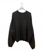 ANCELLMアンセルム）の古着「DAMAGE HEAVY WAFFLE OVERSIZED LS」｜チャコールグレー