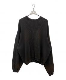 ANCELLM（アンセルム）の古着「DAMAGE HEAVY WAFFLE OVERSIZED LS」｜チャコールグレー