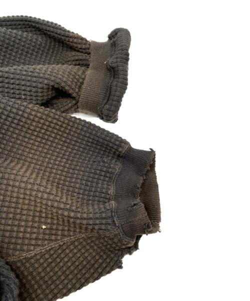 ANCELLM（アンセルム）ANCELLM (アンセルム) DAMAGE HEAVY WAFFLE OVERSIZED LS チャコールグレー サイズ:2の古着・服飾アイテム