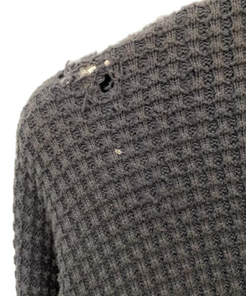 ANCELLM（アンセルム）ANCELLM (アンセルム) DAMAGE HEAVY WAFFLE OVERSIZED LS チャコールグレー サイズ:2の古着・服飾アイテム