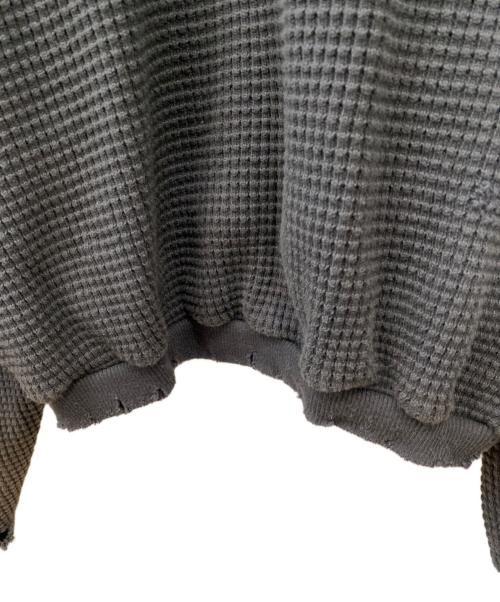 ANCELLM（アンセルム）ANCELLM (アンセルム) DAMAGE HEAVY WAFFLE OVERSIZED LS チャコールグレー サイズ:2の古着・服飾アイテム