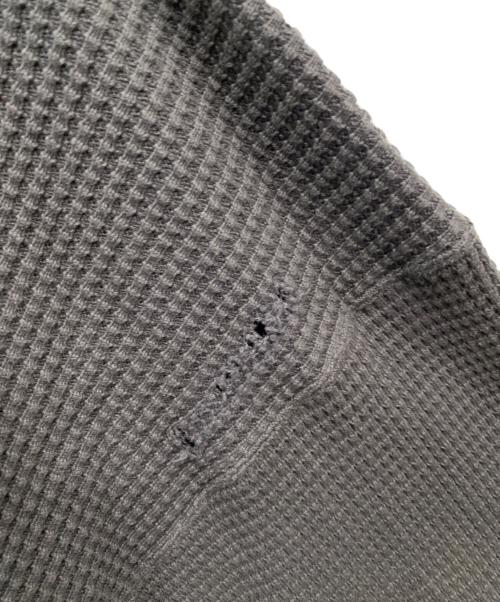 ANCELLM（アンセルム）ANCELLM (アンセルム) DAMAGE HEAVY WAFFLE OVERSIZED LS チャコールグレー サイズ:2の古着・服飾アイテム