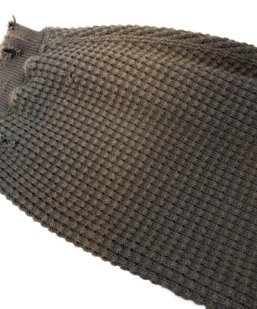 ANCELLM（アンセルム）ANCELLM (アンセルム) DAMAGE HEAVY WAFFLE OVERSIZED LS チャコールグレー サイズ:2の古着・服飾アイテム