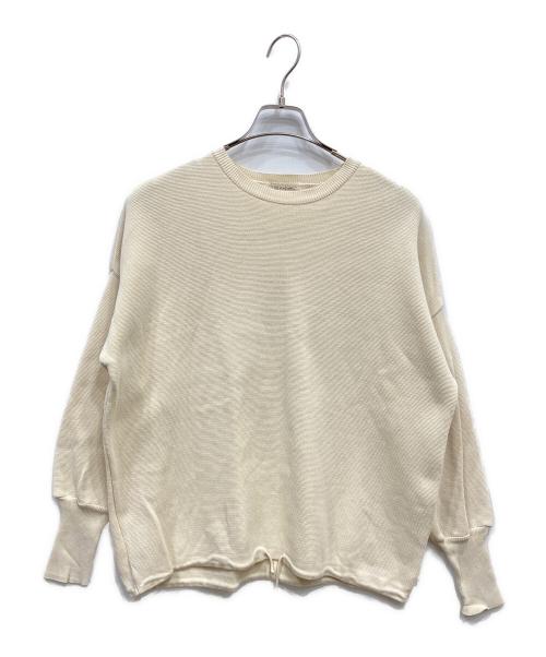 SOLAMONAT（ソラモナ）SOLAMONAT (ソラモナ) ウエハースニットドローコードプルオーバー ベージュ サイズ:FREEの古着・服飾アイテム