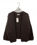 KAGUREカグレ）の古着「ペルークルーネックカーディガン」｜ダークブラウン