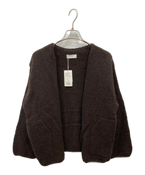KAGURE（カグレ）kagure (カグレ) ペルークルーネックカーディガン ダークブラウン サイズ:FREEの古着・服飾アイテム