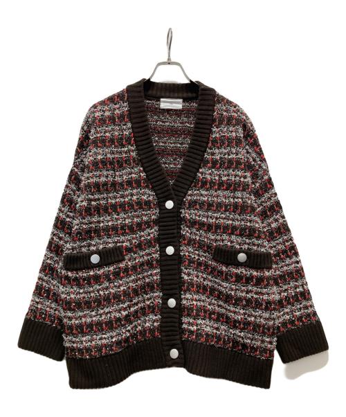 Vin（ヴィン）vin (ヴィン) ラメツイードカーディガン ブラウン サイズ:38の古着・服飾アイテム