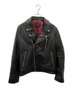PS Paul SmithＰＳポールスミス）の古着「シープスキン ダブルライダースジャケット」｜ブラック