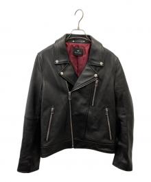PS Paul Smith（ＰＳポールスミス）の古着「シープスキン ダブルライダースジャケット」｜ブラック