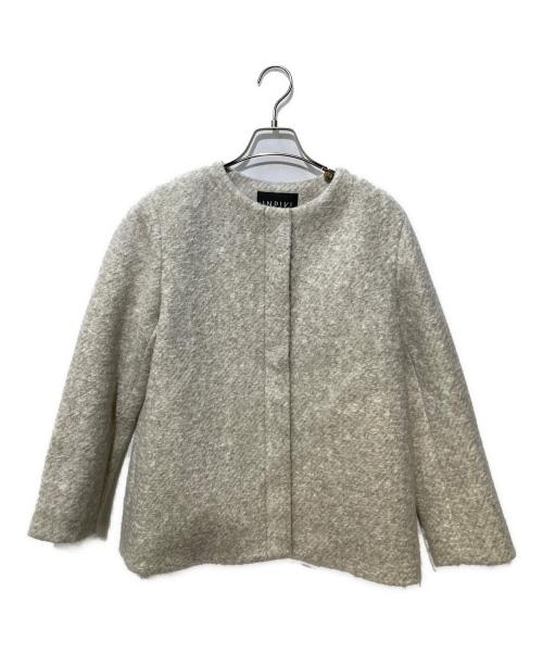 INDIVI（インディヴィ）INDIVI (インディヴィ) ループジャージ ノーカラーコート ベージュ サイズ:36の古着・服飾アイテム