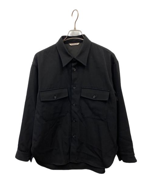 AURALEE（オーラリー）AURALEE (オーラリー) WOOL MAX GABAGINE SHIRT ブラック サイズ:3の古着・服飾アイテム