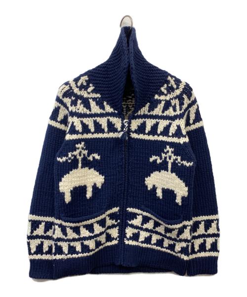 BROOKS BROTHERS（ブルックスブラザーズ）BROOKS BROTHERS (ブルックスブラザーズ) PEANUTS (ピーナッツ) カウチンニットカーディガン ネイビー×ホワイト サイズ:Sの古着・服飾アイテム