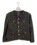 untageアンテージ）の古着「チェーンフリンジツイードジャケット/UTO-FB54/ブラック×ゴールド/ジャケット」｜ブラック×ゴールド