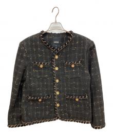 untage（アンテージ）の古着「チェーンフリンジツイードジャケット/UTO-FB54/ブラック×ゴールド/ジャケット」｜ブラック×ゴールド