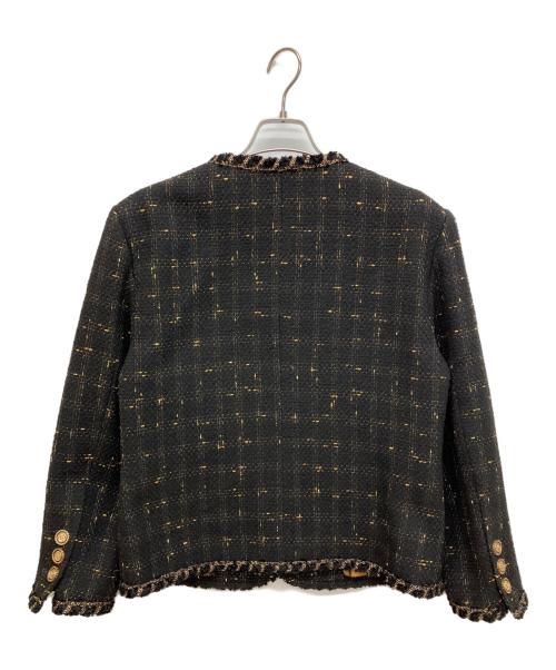 untage（アンテージ）untage (アンテージ) チェーンフリンジツイードジャケット/UTO-FB54/ブラック×ゴールド/ジャケット ブラック×ゴールド サイズ:Mの古着・服飾アイテム
