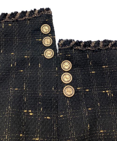 untage（アンテージ）untage (アンテージ) チェーンフリンジツイードジャケット/UTO-FB54/ブラック×ゴールド/ジャケット ブラック×ゴールド サイズ:Mの古着・服飾アイテム