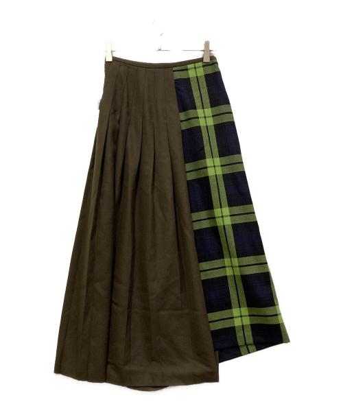 O'NEIL OF DUBLIN（オニールオブダブリン）O'NEIL OF DUBLIN (オニールオブダブリン) UNITED ARROWS (ユナイテッドアローズ) UNITED ARROWS別注キルトマキシスカ-ト グリーン サイズ:SIZE 36の古着・服飾アイテム