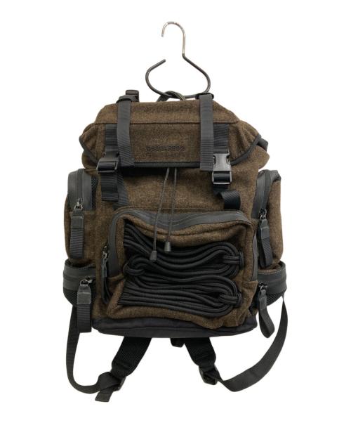 DSQUARED2（ディースクエアード）DSQUARED2 (ディースクエアード) マルチポケット バックパック ブラウンの古着・服飾アイテム