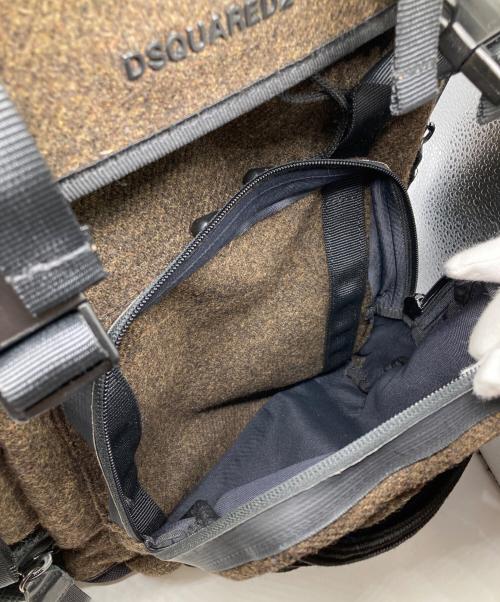 DSQUARED2（ディースクエアード）DSQUARED2 (ディースクエアード) マルチポケット バックパック ブラウンの古着・服飾アイテム