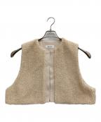 SACRAサクラ）の古着「POODLE FUR SHORT GILET」｜アイボリー