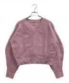 Curensologyカレンソロジー）の古着「ウールカシミヤステッチVネックプルオーバー」｜ピンク
