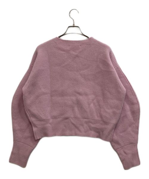 Curensology（カレンソロジー）Curensology (カレンソロジー) ウールカシミヤステッチVネックプルオーバー ピンク サイズ:Fの古着・服飾アイテム