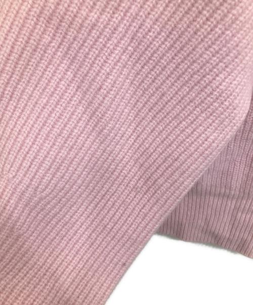 Curensology（カレンソロジー）Curensology (カレンソロジー) ウールカシミヤステッチVネックプルオーバー ピンク サイズ:Fの古着・服飾アイテム