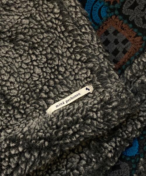 mina perhonen（ミナ ペルホネン）mina perhonen (ミナ ペルホネン) forest tile マフラー ブラックの古着・服飾アイテム