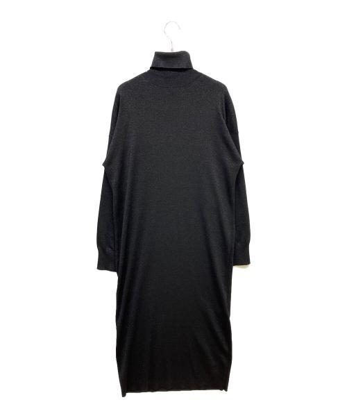 THREE DOTS（スリードッツ）THREE DOTS (スリードッツ) ベーシックセーター ドレス ブラック サイズ:S 未使用品の古着・服飾アイテム