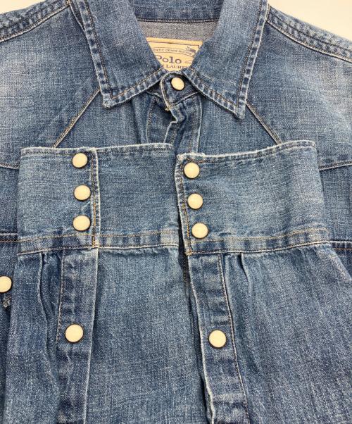 POLO RALPH LAUREN（ポロ・ラルフローレン）POLO RALPH LAUREN (ポロ・ラルフローレン) デニムシャツワンピース　211671417001 インディゴ サイズ:Mの古着・服飾アイテム