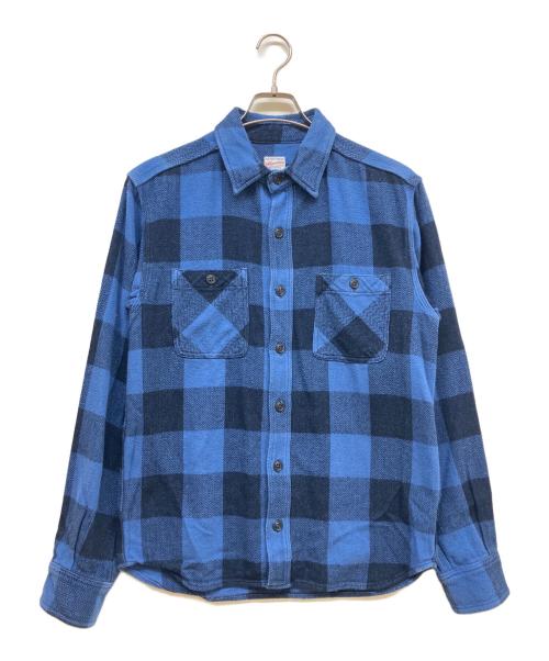 MOMOTARO JEANS（桃太郎ジーンズ）MOMOTARO JEANS (桃太郎ジーンズ) チェックシャツ ブルー サイズ:SIZE 38の古着・服飾アイテム