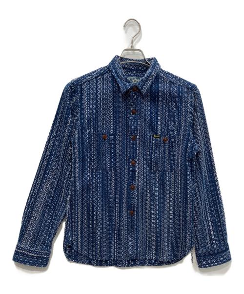 STUDIO D'ARTISAN（ステュディオダルチザン）STUDIO D'ARTISAN (ステュディオダルチザン) カセ染め刺し子シャツ ネイビー サイズ:36の古着・服飾アイテム