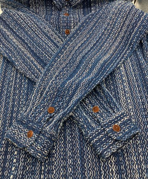 STUDIO D'ARTISAN（ステュディオダルチザン）STUDIO D'ARTISAN (ステュディオダルチザン) カセ染め刺し子シャツ ネイビー サイズ:36の古着・服飾アイテム