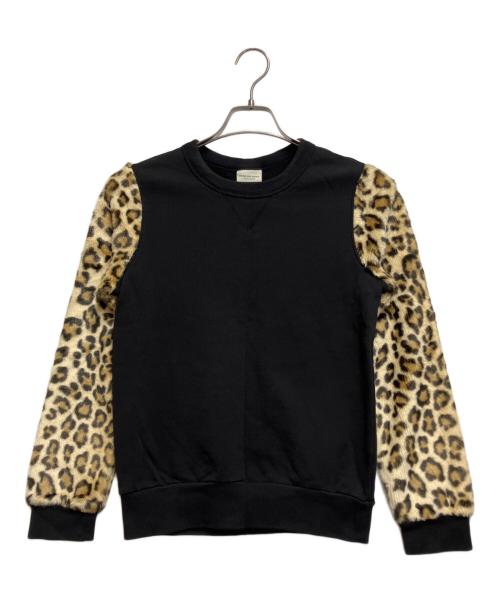 DRIES VAN NOTEN（ドリスヴァンノッテン）DRIES VAN NOTEN (ドリスヴァンノッテン) ファースリーブスウェット ブラック サイズ:Extra Smallの古着・服飾アイテム