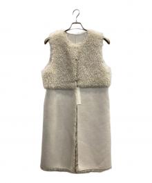 allureville（アルアバイル）の古着「リバーシブルボアロングジレ」｜アイボリー