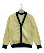 CABANキャバン）の古着「コットンカシミヤ バイカラーVネックカーディガン」｜イエロー