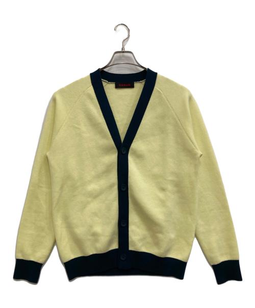 CABAN（キャバン）CABaN (キャバン) コットンカシミヤ バイカラーVネックカーディガン イエロー サイズ:Mの古着・服飾アイテム