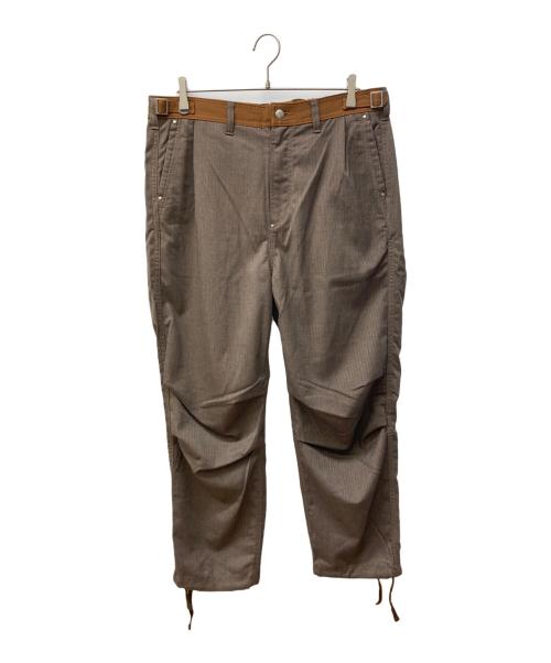 WHITE MOUNTAINEERING（ホワイトマウンテ二アニング）WHITE MOUNTAINEERING (ホワイトマウンテ二アニング) KNEE TUCK TWEED PANTS ブラウン サイズ:1の古着・服飾アイテム