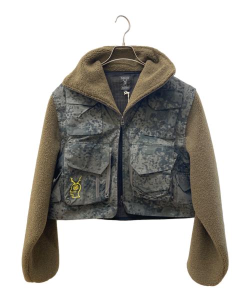 South2 West8（サウスツー ウエストエイト）South2 West8 (サウスツー ウエストエイト) BRAIN DEAD (ブレインデッド) Fleece Sleeve Tenkara Short Jacket ブラウン サイズ:Ｍの古着・服飾アイテム