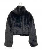 LVEU.ラブユ）の古着「Faux fur short jacket」｜ブラック