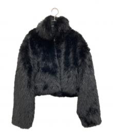 LVEU.（ラブユ）の古着「Faux fur short jacket」｜ブラック