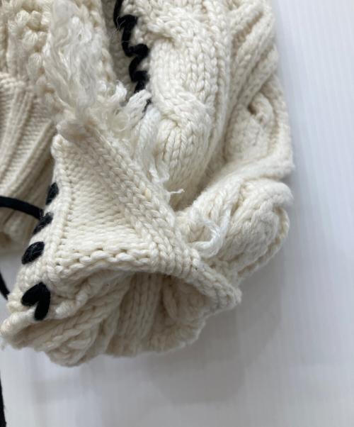 MAISON SPECIAL（メゾンスペシャル）MAISON SPECIAL (メゾンスペシャル) Hand Stitch Popcorn Cable Knit ベージュ サイズ:Freeの古着・服飾アイテム