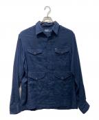 POLO RALPH LAURENポロ・ラルフローレン）の古着「リネンシャツジャケット」｜ネイビー