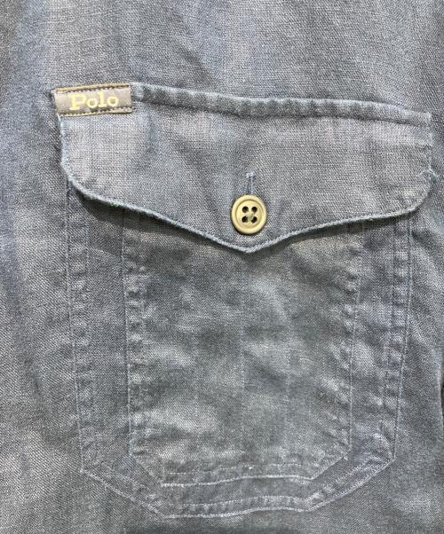 POLO RALPH LAUREN（ポロ・ラルフローレン）POLO RALPH LAUREN (ポロ・ラルフローレン) リネンシャツジャケット ネイビー サイズ:Lの古着・服飾アイテム